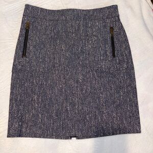 Ann Taylor Navy Tweed Pencil Skirt